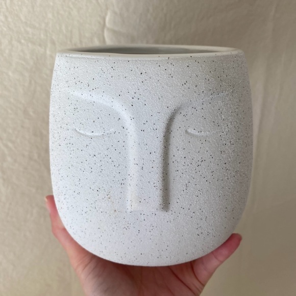 Ceramic Face Vase - Planter - Textured Ceramic Vase - Picture 3 of 11